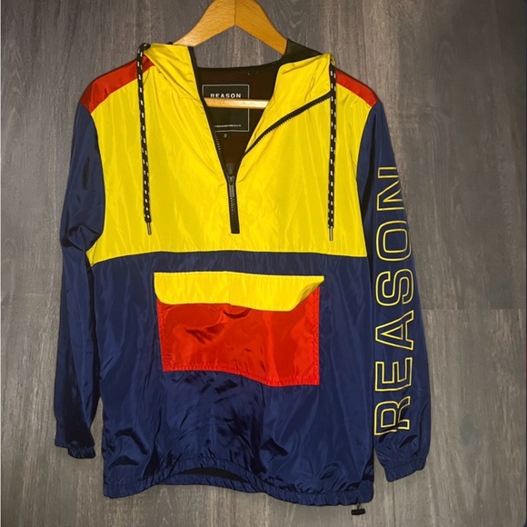 Reason Other - Reason USA Colorblock Hooded Windbreaker Jacket Size Small